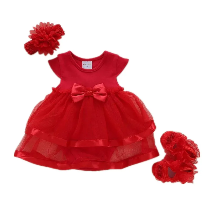 

2020 Summer Newborn Clothes Girls Dresses Solid Casual Short Sleeve Lace Side Ball Gown Baby Dress for 0-24M Baby Girls Clothing