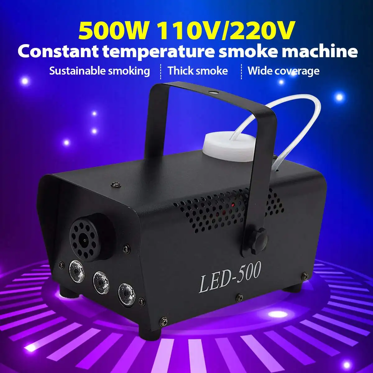 

500W Mini LED RGB Wireless Fog Smoke Mist Machine Effect Disco DJ Party Christmas with Remote Control LED fogger EU Plug