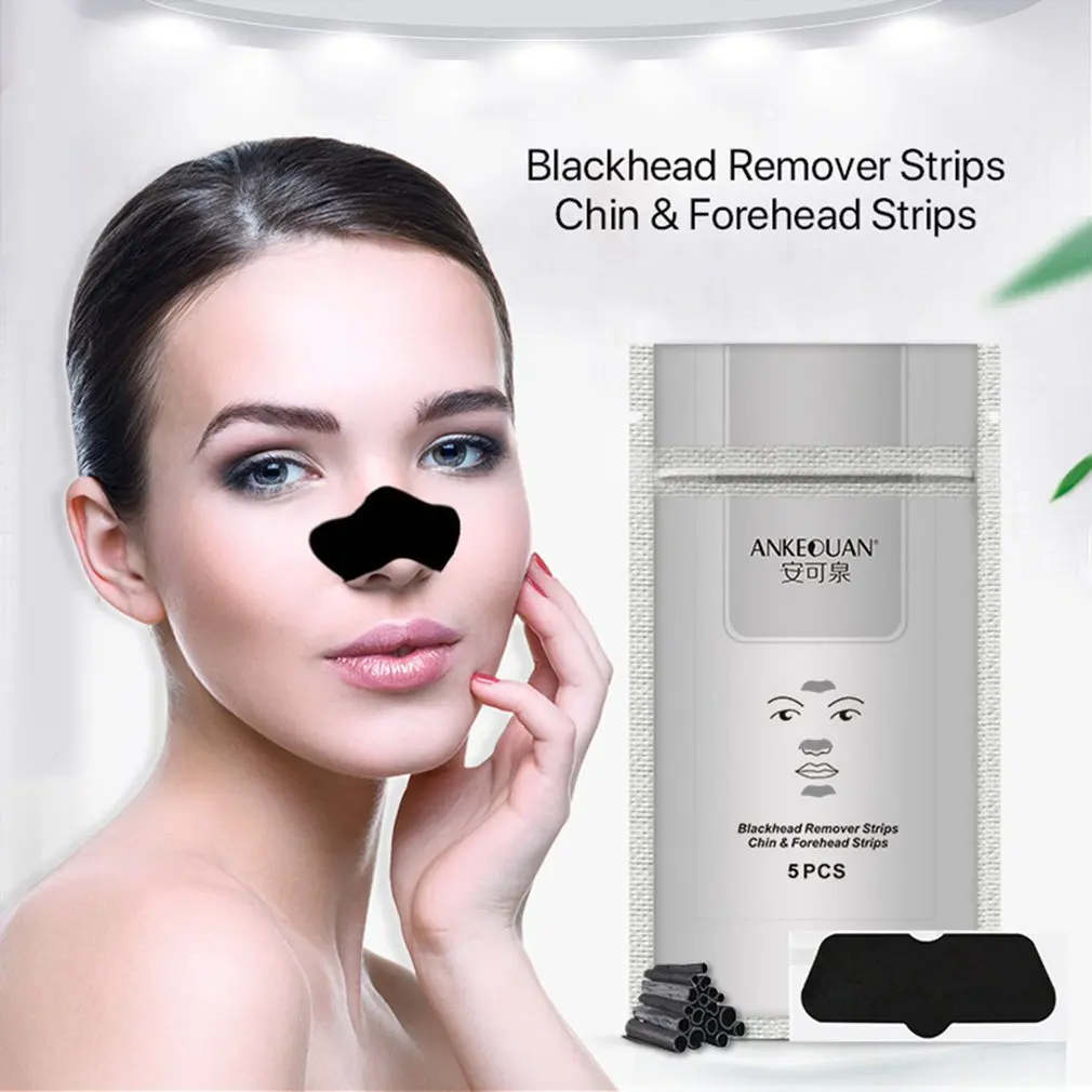 

5pcs AuQuest Blackhead Remover Nose Mask Pore Strip Black Mask Peeling Beauty Face Mask Face Care Blackhead Remover