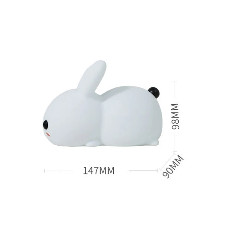 

Novetly Silicone Night Light Sleeping Toys for Kids Cute Rabbit Lamp Led Light up Toy Children Birthday Gift