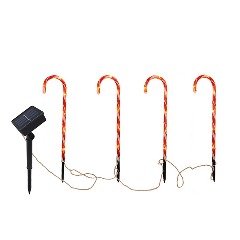 

Crutch Lamp Landscape Lights Durable Eco-Friendly Solar Warm White Christmas Decoration Garden Path Light Cane Walkway Light