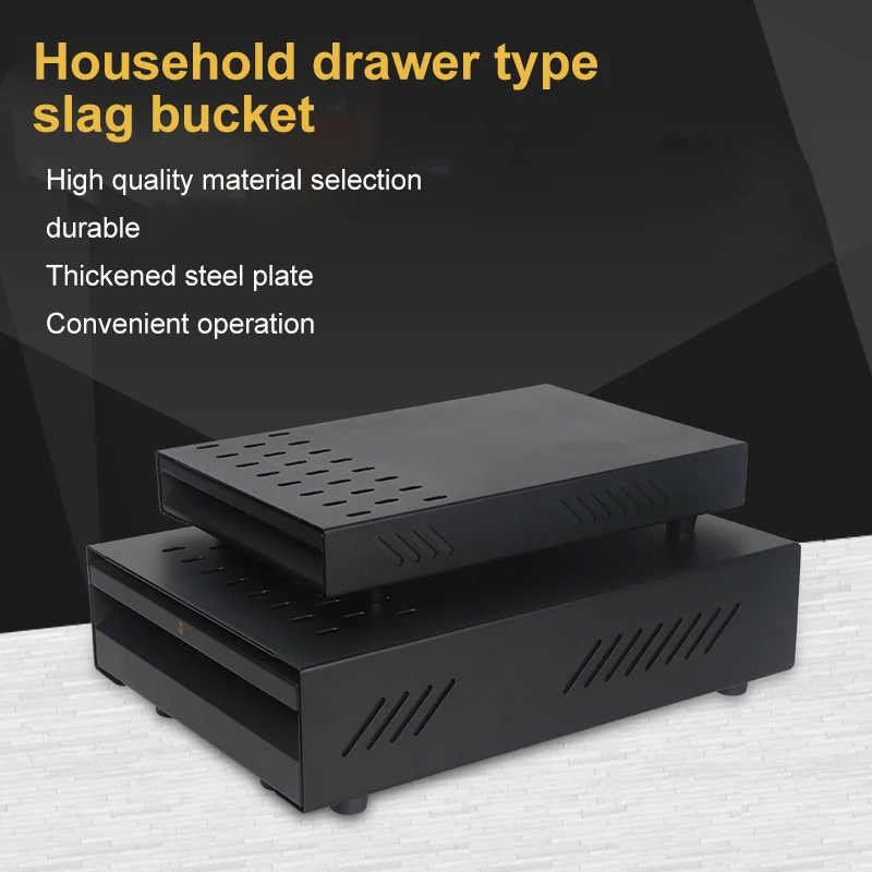 

1pcs Drawer Coffee Machine Slag Box Thickened Stainless Steel Large Capacity Coffee Powder Slag Box Coffeeware