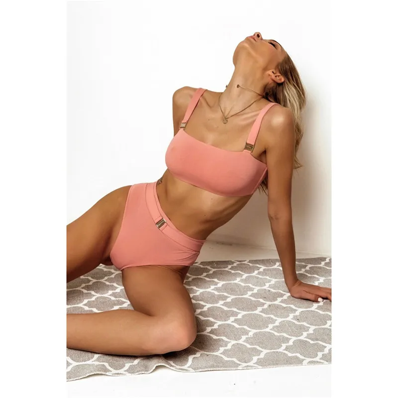 Высокая талия бикини слитный купальник 2019 купальный костюм пуш ап женский