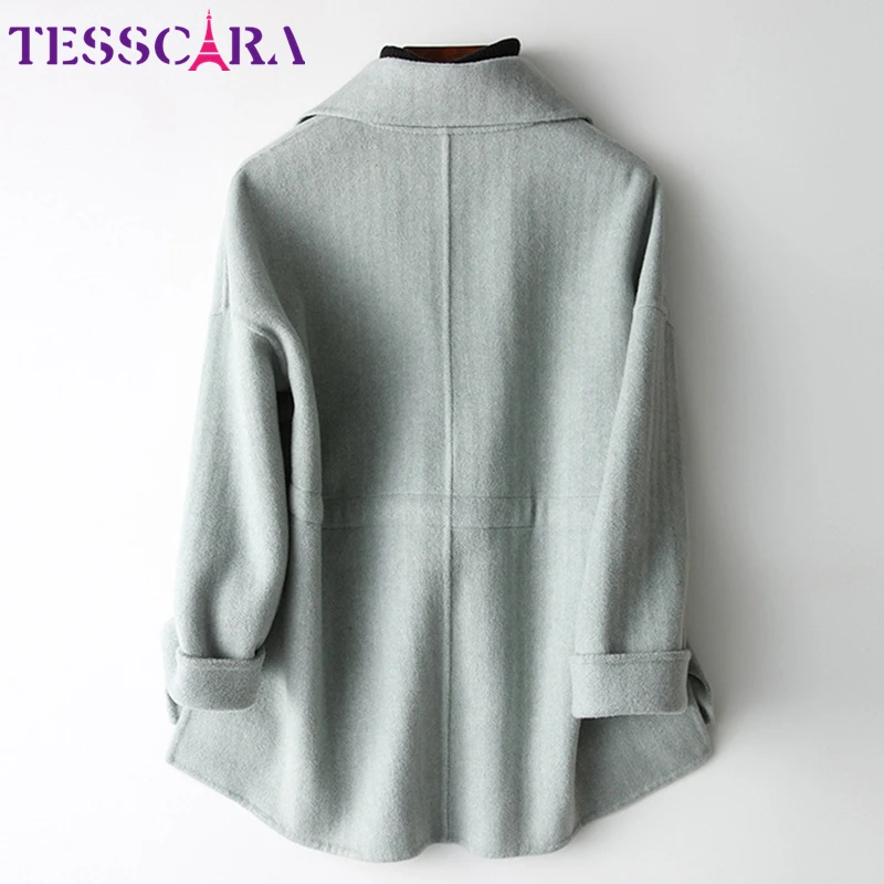 Женская кашемировая куртка TESSCARA элегантная Базовая офисная из смешанной шерсти