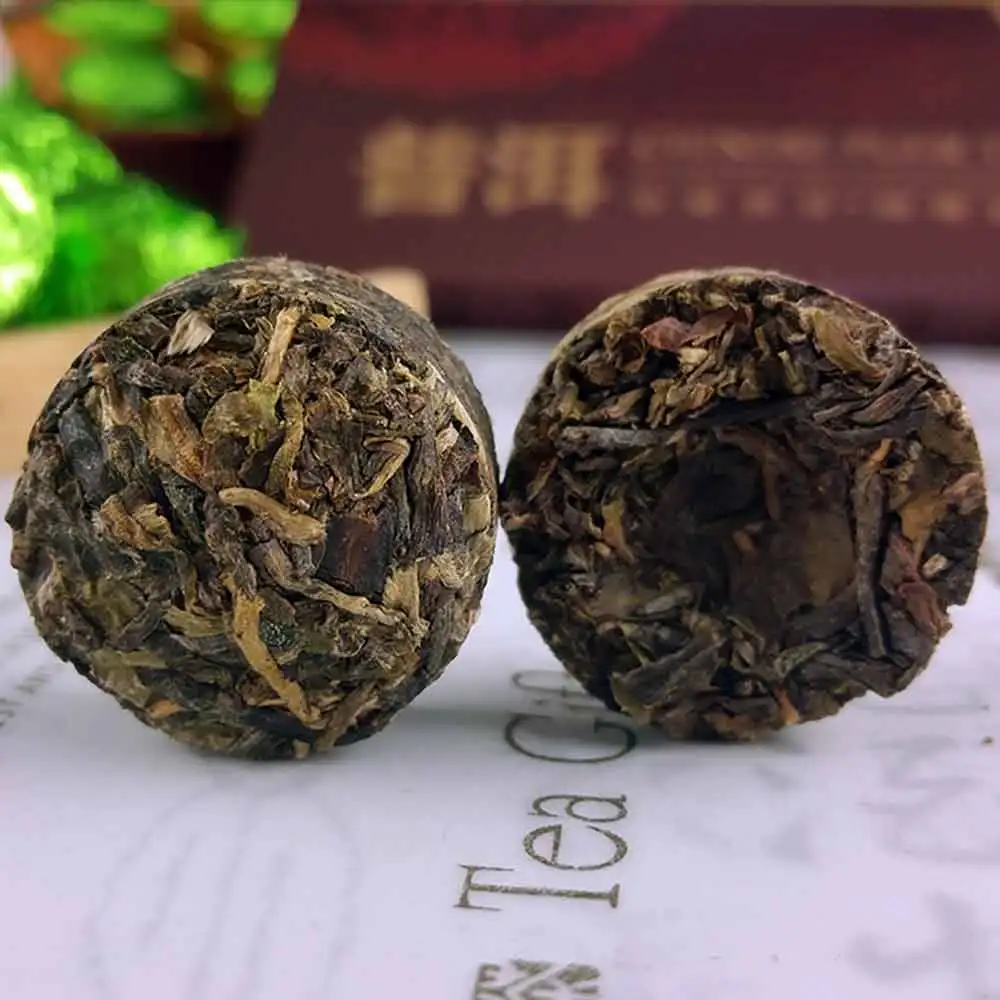 Лет клейкий рис сырой Pu'er мини туоча, Pu-erh Shen Pu'er подарочная упаковка 90 г