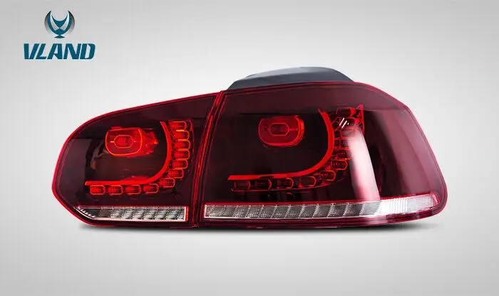 VLAND Factory для автомобиля светодиодный фонарь в сборе для Golf 6 светодиодный задний фонарь 2008-2013 светодиодный задний фонарь с DRL+ Реверс+ тормоз+ движущийся сигнал - Цвет: Red white
