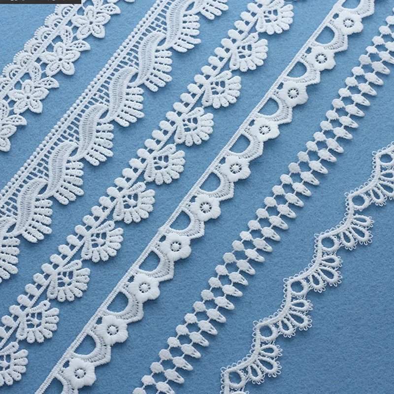 7 Yard/lot White Color Patchwork Cotton Crocheted Lace Ribbon Wedding Party Craft Apparel Sewing Fabric DIY dress Accessories |