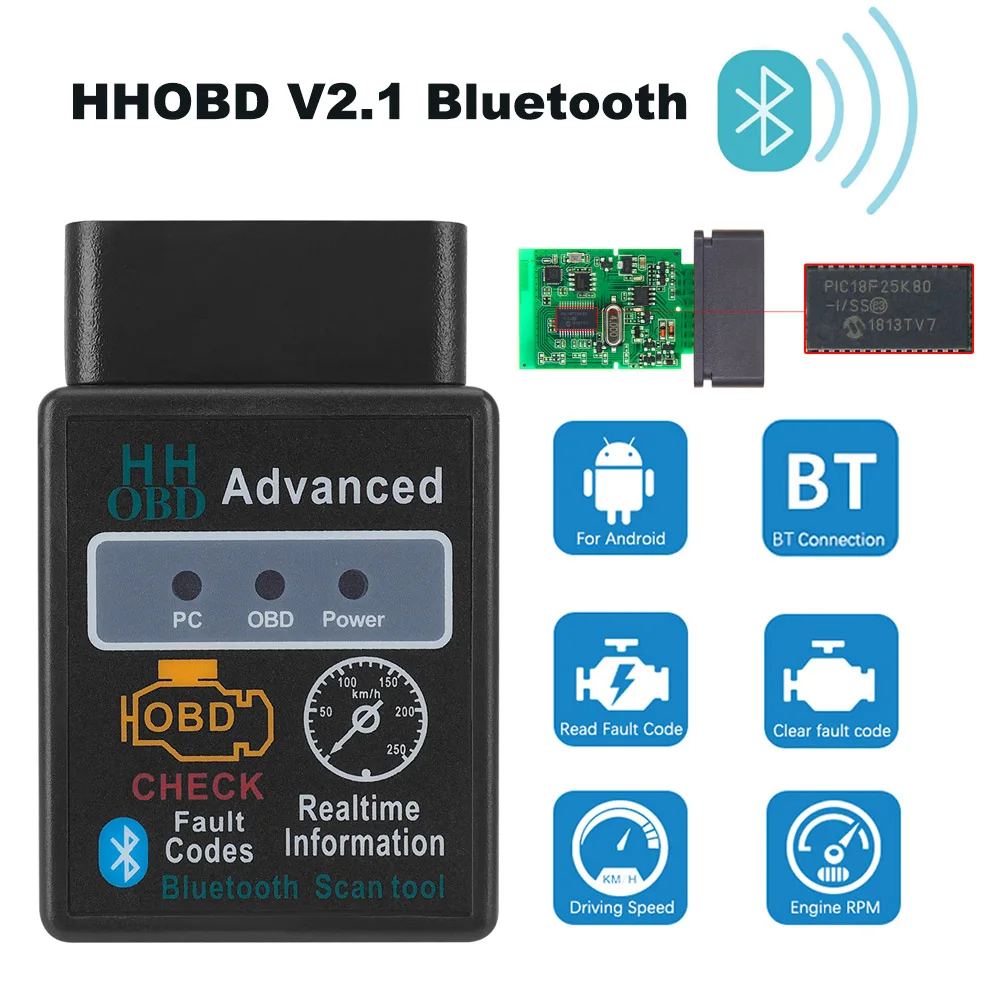 Bluetooth OBD2 ELM327 V2.1 Автомобильные диагностические инструменты для Peugeot Dodge Hyundai i40 i30