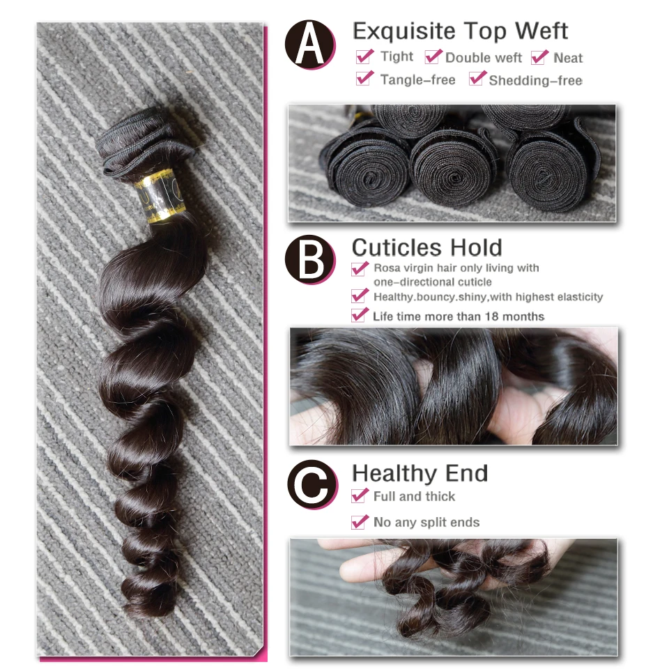 [Rosabeauty] OneCut волосы свободная волна 8 30 32 дюйма H бразильские необработанные