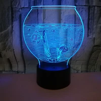 small fish tank led night light color changing kids bedroom nightlight unique gift for birthday bedroom decor table 3d lamp gift