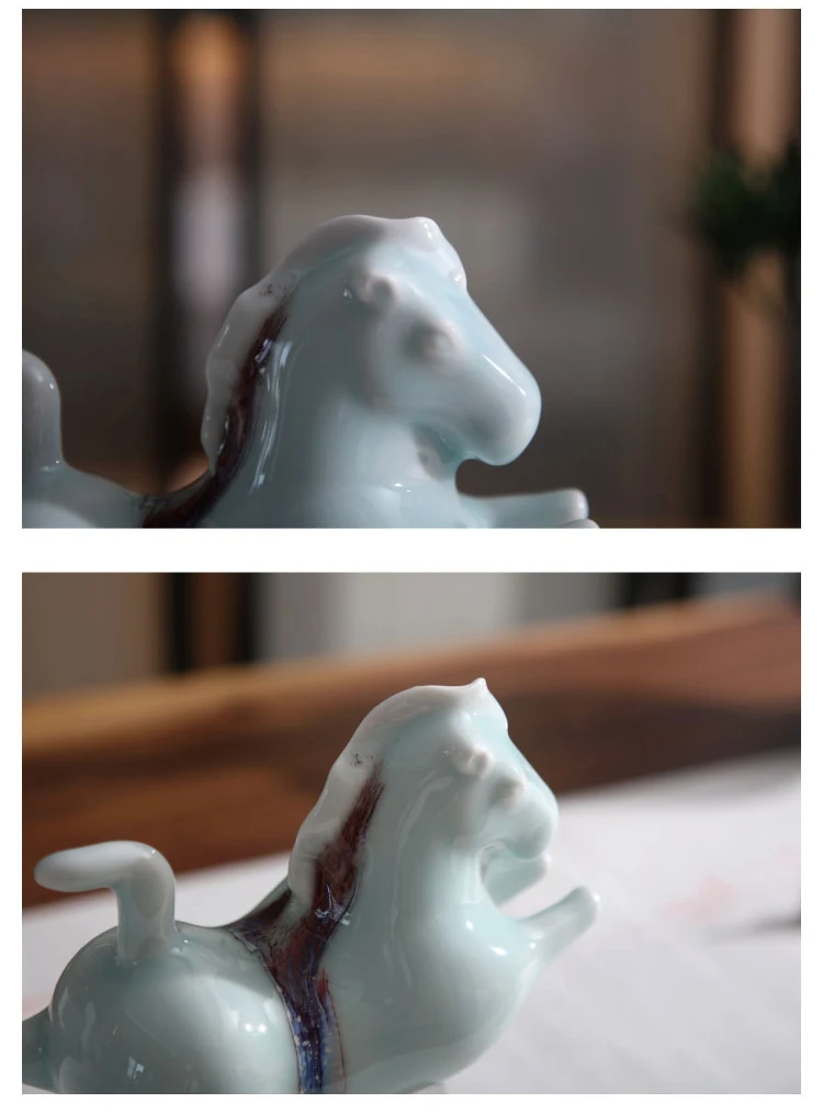 Современная креативная абстрактная керамическая статуя лошади для бега