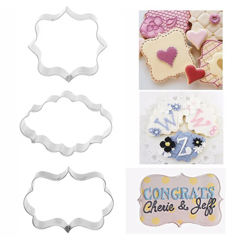 

4Pcs/set Creative Cookie Cutter Nameplate Diy Decor Fondant Mold Candy Cookie Mold Diy Baking Tools Accessories Kitchen Tools