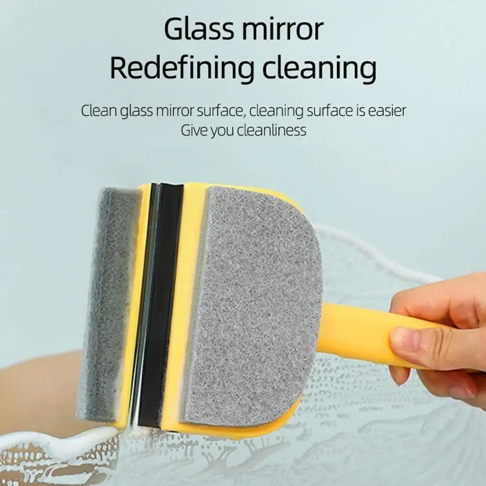 

Soft Rubber Sponge Glass Wiper Scraper Double-sided Bathroom Shower Brush Supplies Home Wiper Cleaner Mirror Cleaning Scrap U3Z6