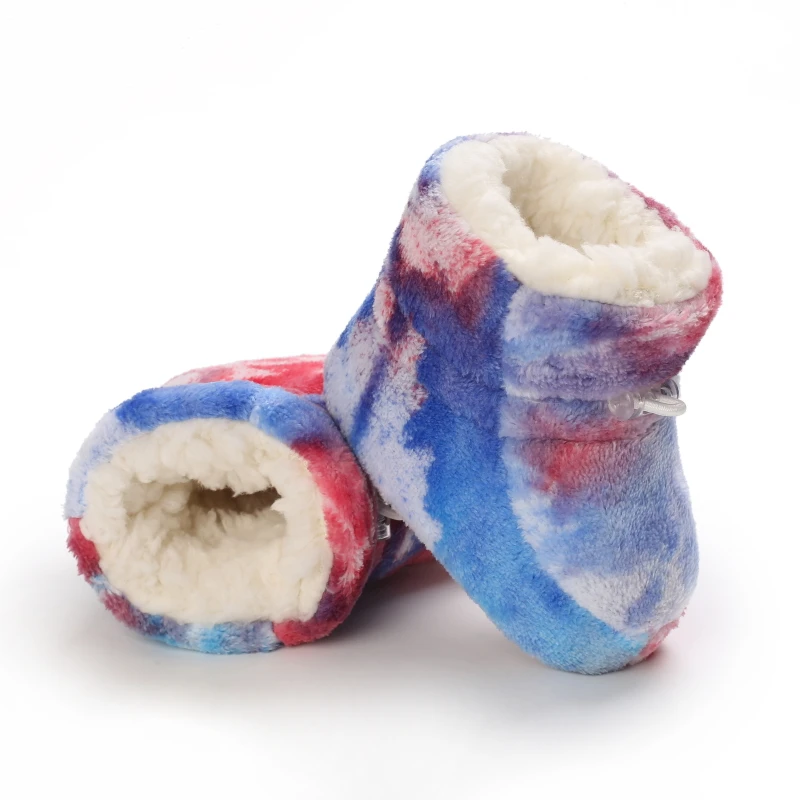 Детские зимние милые ботинки для девочек прогулочные мальчиков со звездами