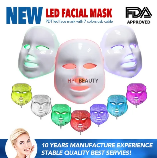 7 цветов светодиодный фотонный прибор для лица и шеи фотодинамическая терапия PDT