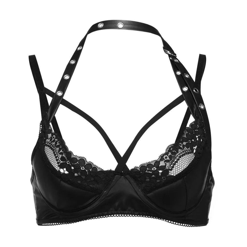 Женское сексуальное кожаное Клубное кружевное нижнее белье на косточках с