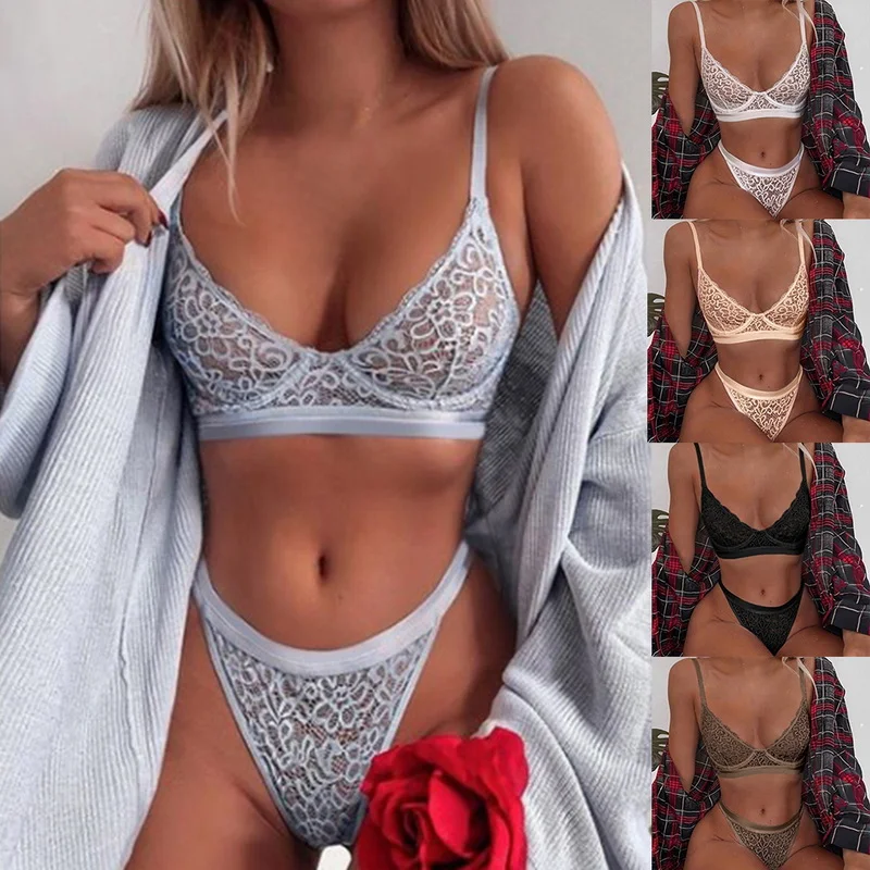 

Bras For Women Lingerie Push Up Bras Sexy Lace Floral Transparent Bra Sexy Crop Top Women Underwear Sets Plus Size Seamless Bra