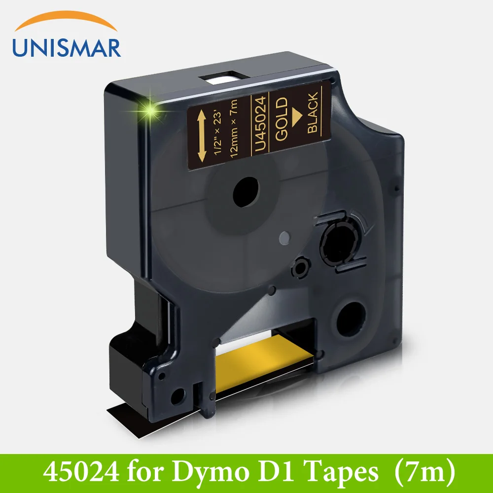 

Unismar Compatible Dymo D1 Label Tape Gold on Black 40924 9mm*7m Printer Ribbon for Dymo Label Maker LabelManager 260D 210D 400