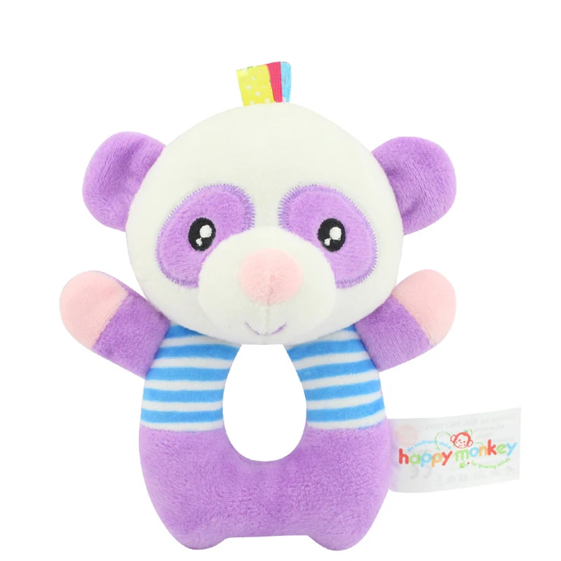 HAPPY MONKEY baby toys O-type bells early education puzzle plush toys baby hand bell WJ534
