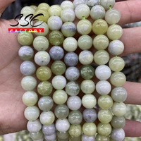 natural yellow green jades beads round loose beads 6 8 10 mm pick size for jewelry making diy bracelet accessories 15 strsnd