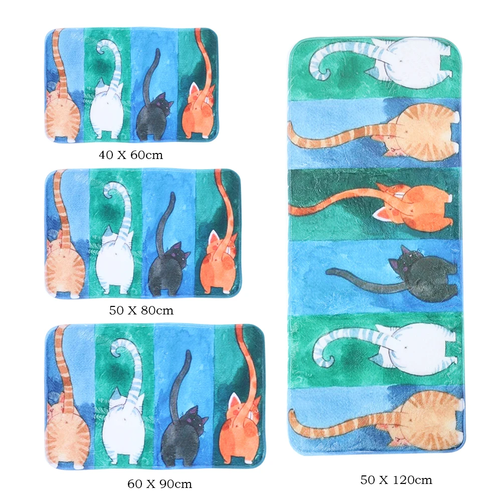 Kawaii добро пожаловать коврики с акварельным принтом кота для ванной комнаты