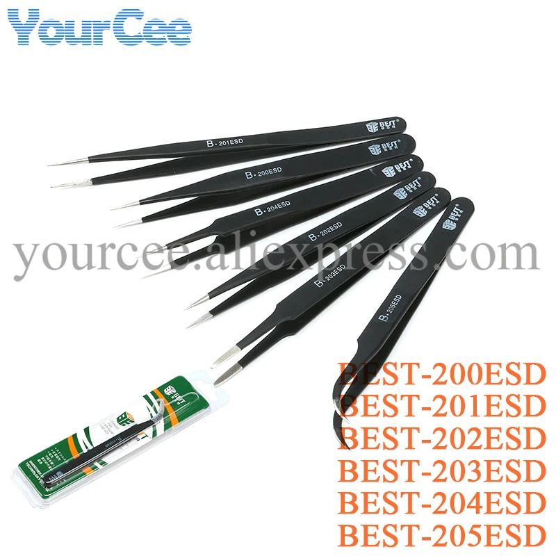 Лучший антистатический антикислотный Немагнитный Пинцет из нержавеющей стали