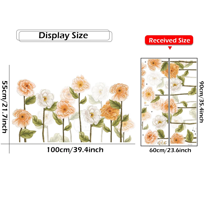 Ручная роспись желтые и белые цветы настенные наклейки для гостиной на стену