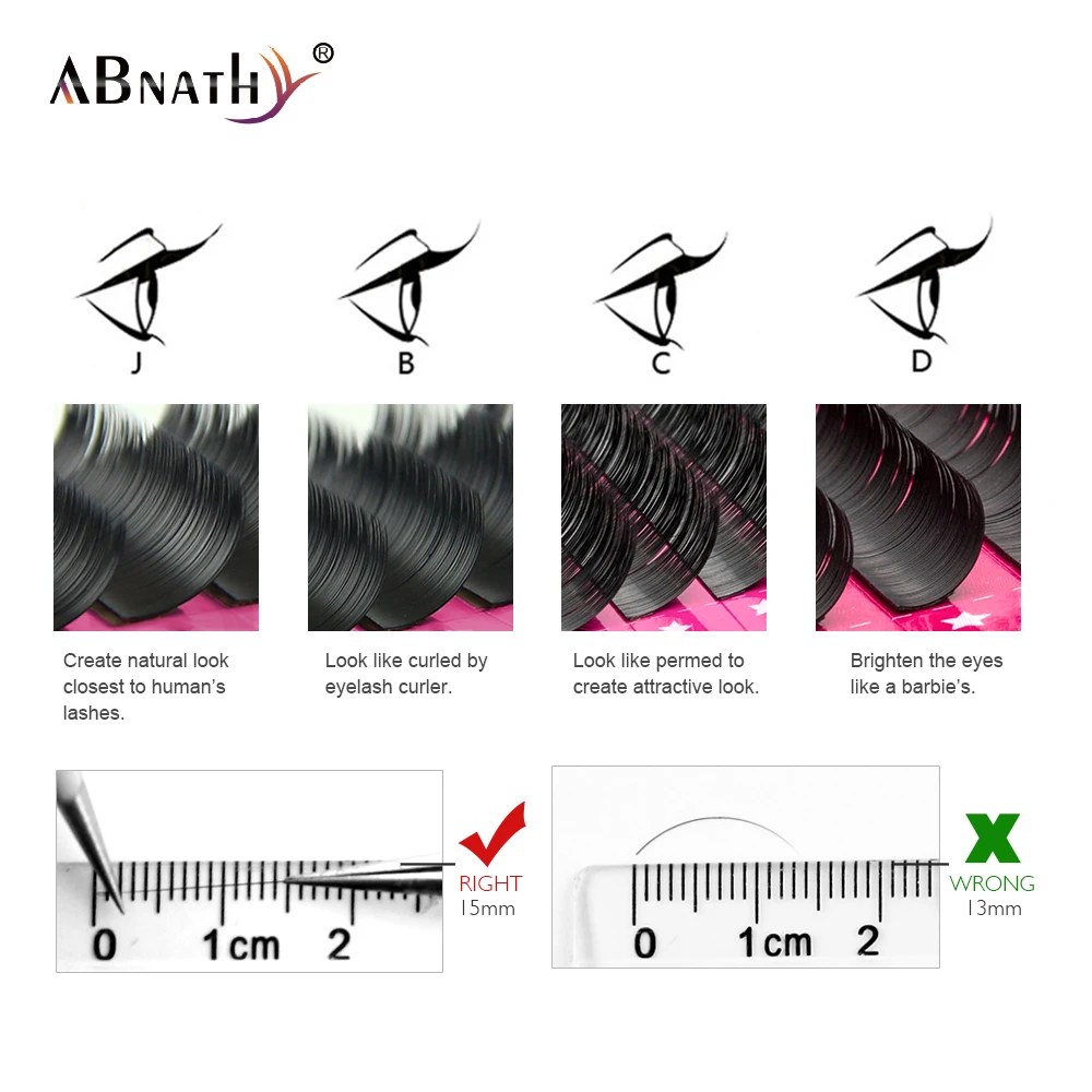 Abnathy 1 шт. 0,07 JBCD завиток 12 рядов в лотке объемное наращивание ресниц норковые накладные ресницы