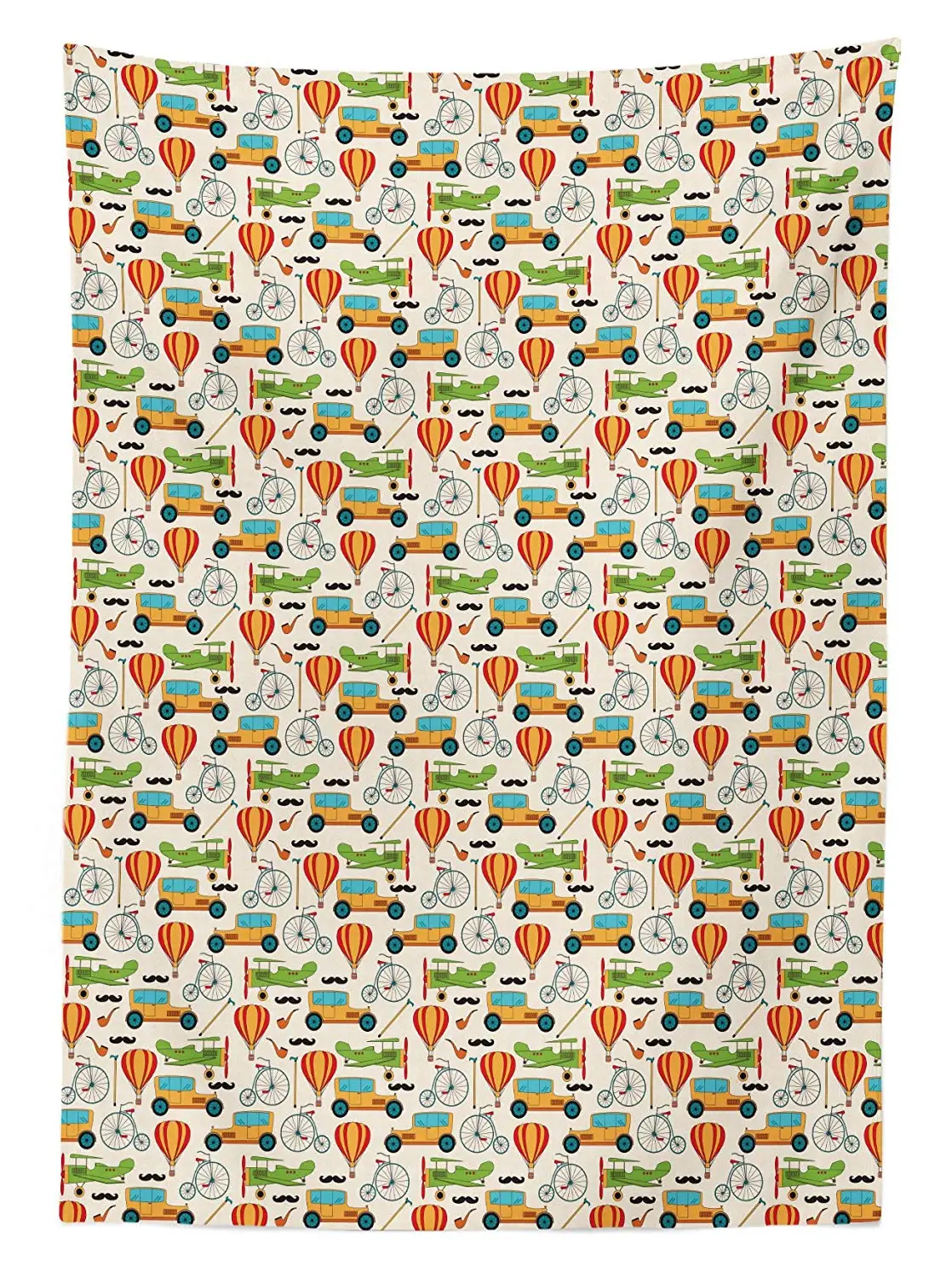 Винтажный самолет скатерть Пенни-Фартинг велосипед старый школьный автомобиль