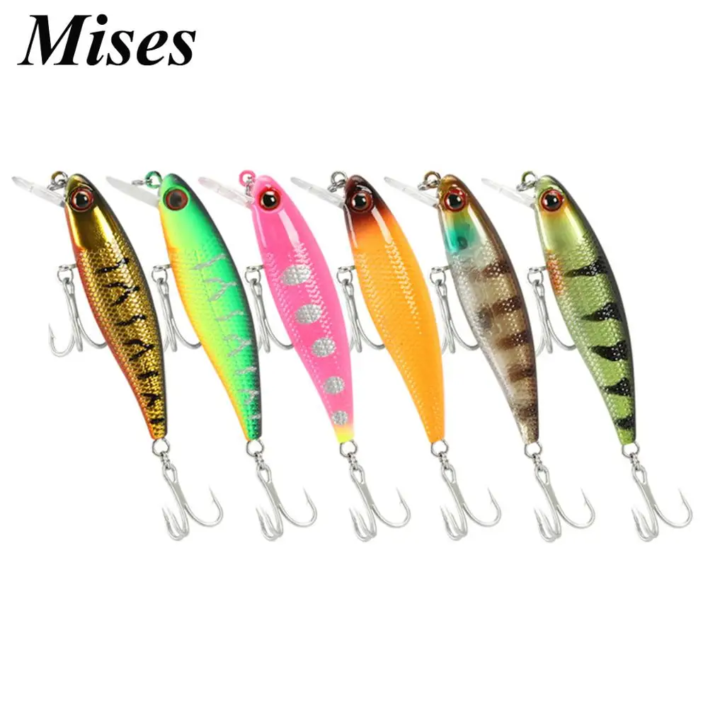 

Mises 6cm 4.6g 8-Colors Floating Bionic Minnow Lure 3D Eyes Artificial Bait Plastic Hard Bait Fishing Lure Wobbler