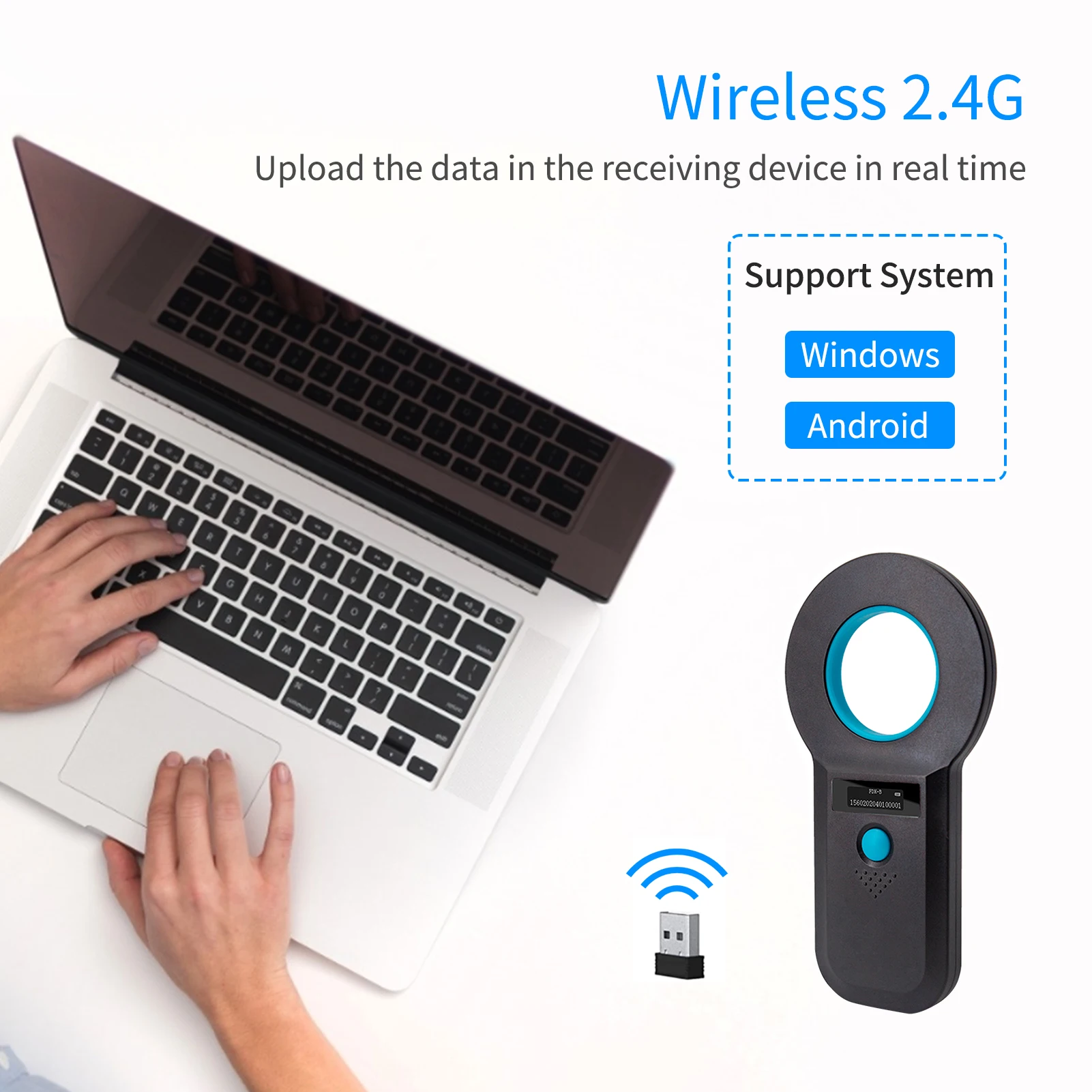 Animal Microchip Pet Tag Scanner ID Reader RFID EMID Handheld USB Connect 128 Informations Storage Function | Компьютеры и офис