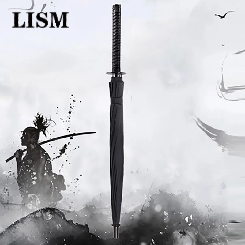 Модные креативные Длинные ручки Большой ветрозащитный зонт-самурайский меч