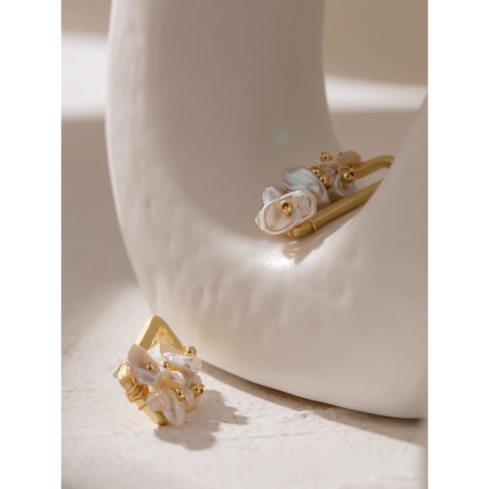 Модные элегантные висячие серьги Yhpup с натуральным жемчугом изысканные