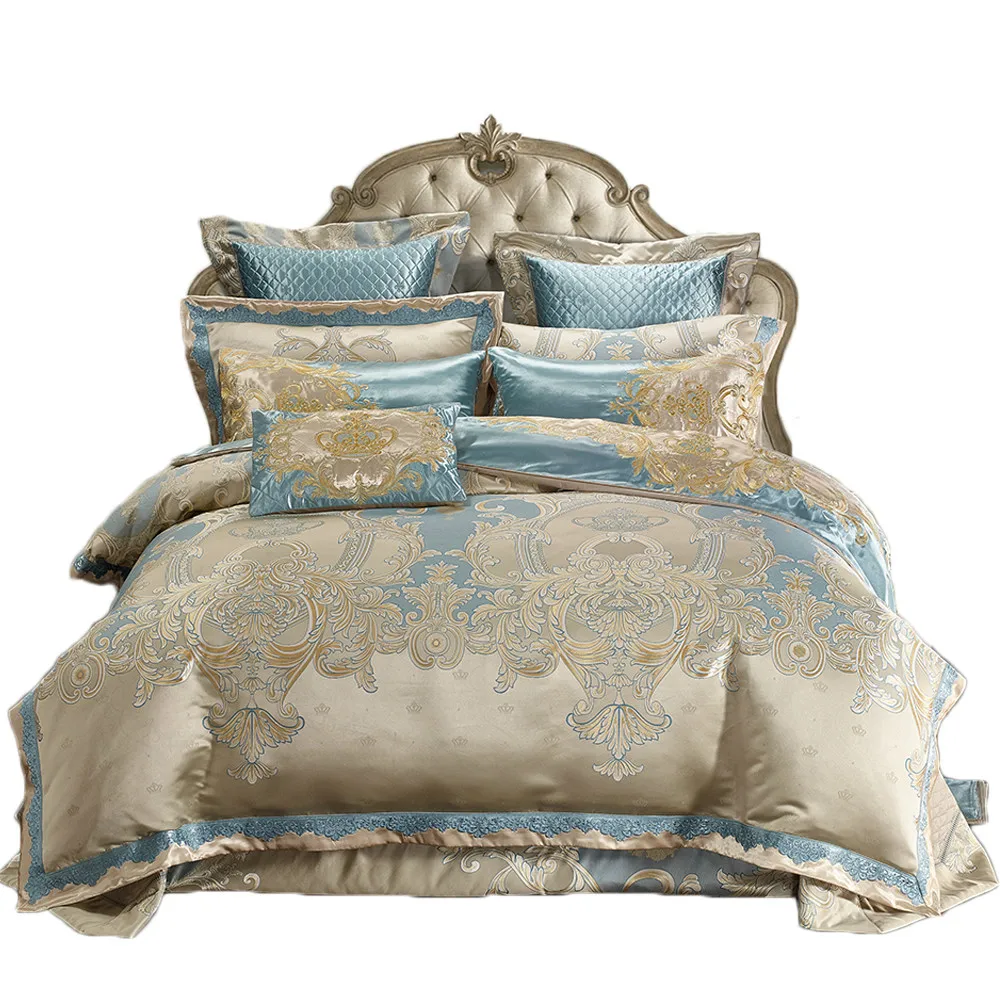 

Tribute Silk Jacquard Ten-Piece Silk Printing Embroidery Six-Piece Set comforter bedding sets king bed sheet