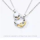 2 шт.компл. солнце и луна магнитное ожерелье для пары посеребренные ювелирные изделия для мужчин и женщин подарок