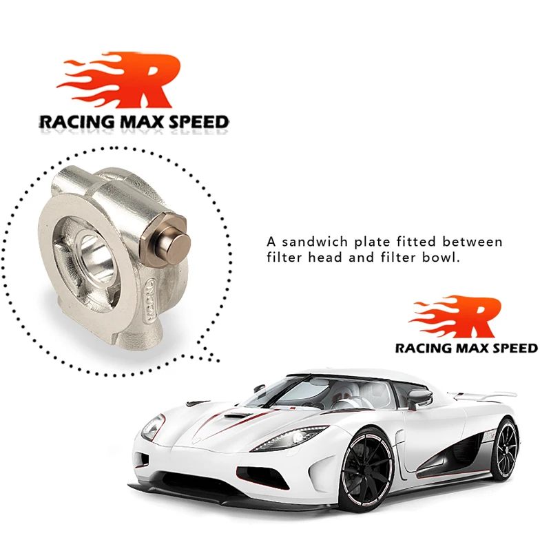 Сэндвич адаптер для масляного радиатора с термостатом и переходной резьбой AN10 AN8