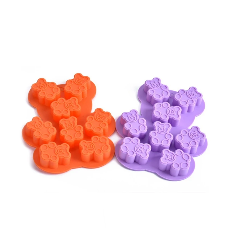 

8 Holes 3D Cute Bears Shaped Silicone Cake Mold Polymer Clay Mould Fondant Candy Chocolate Decorating