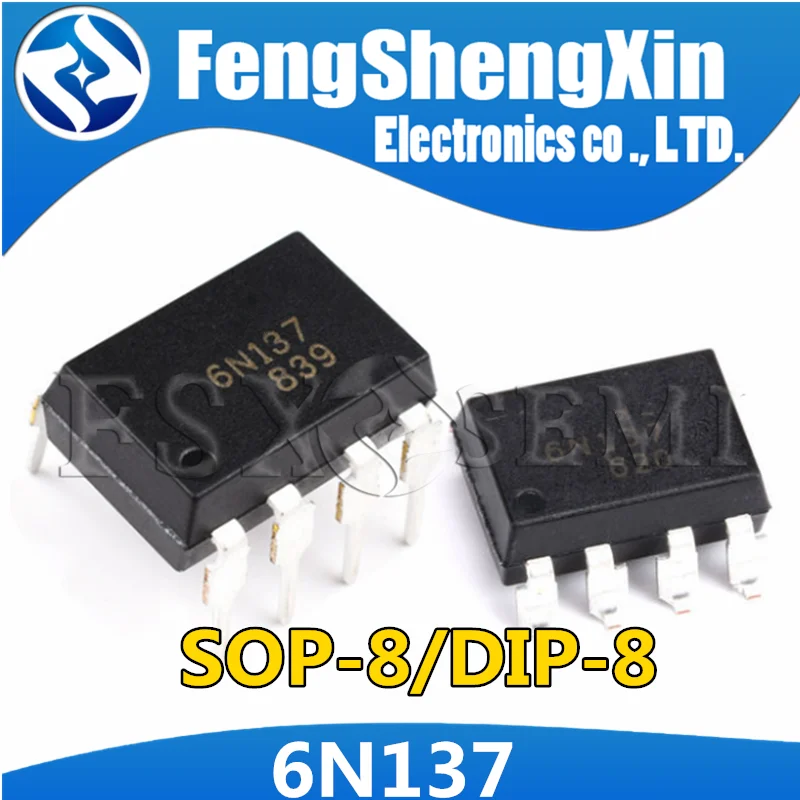 10 шт./лот 100% новый 6N137 DIP 8 6N137S SOP приемник высокого CMR| |