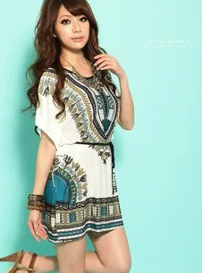 

Summer Dress 2018 Women Loose O-Neck Print Dresses Bohemian Style Mini Beach Dress
