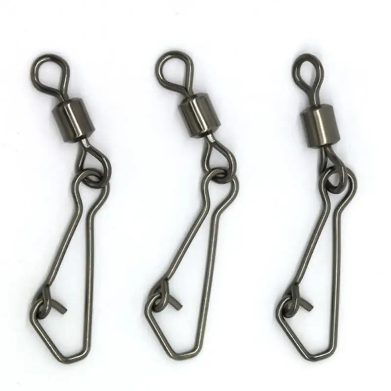

50pcs Rolling Swivel With Nice Snap Fishing Swivels Stainless Steel Rolling Fishing Bearing Interlock Rolling Swivel