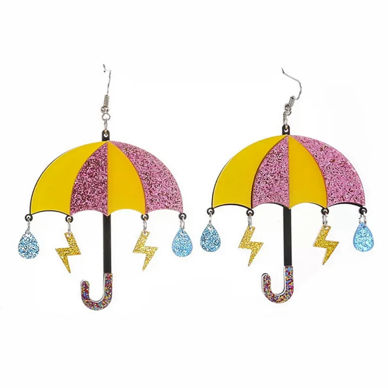 

New Punk Umbrella Drop Earrings For Women Girl Statement Fashion Funny Cute Acrylic Long Dangle Earring Jewelry For Party Gifts