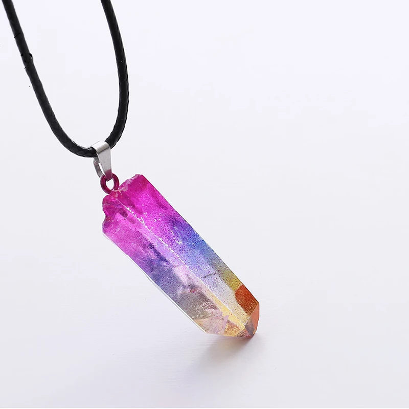 

Rainbow Reiki 7 Chakra Pendant Women Natural Quartz Crystal Healing Stones Pendants Jewelry for Necklace Making Without Chain