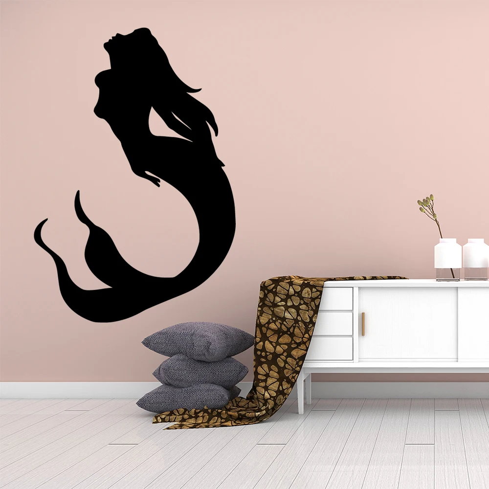Мультяшные наклейки на стену русалка домашняя декоративная настенная наклейка