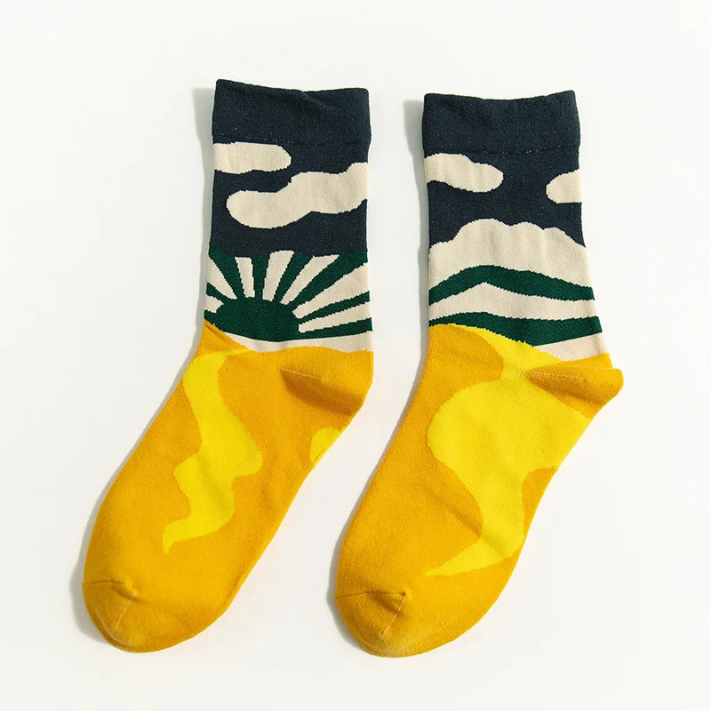 Street Socks 01 Уличная одежда для скейтборда, новинка, корейские забавные зимние спортивные женские хлопковые милые Мультяшные носки, теплые сумасшедшие короткие счастливые носки для женщин и мужчин - Цвет: Street Socks 01