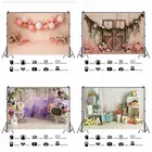 Laeacco Весна день рождения Цветы Корзина воздушные шары Decro Baby Shower Фотофон фотозона фото фон Фото фоны