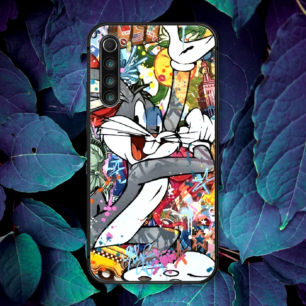 

Bugs Bunny Cute Cartoon Rabbit Phone Case For Xiaomi Redmi Note 7 8 8T 9 9S 4X 7 7A 9A K30 Pro Ultra black Etui Painting Prime