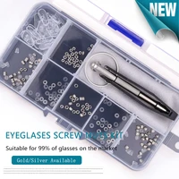 eyeglass glasses repair kit small screws nuts washers with nose pads screwdrivers tweezer for sunglasses watch jewelry fixing