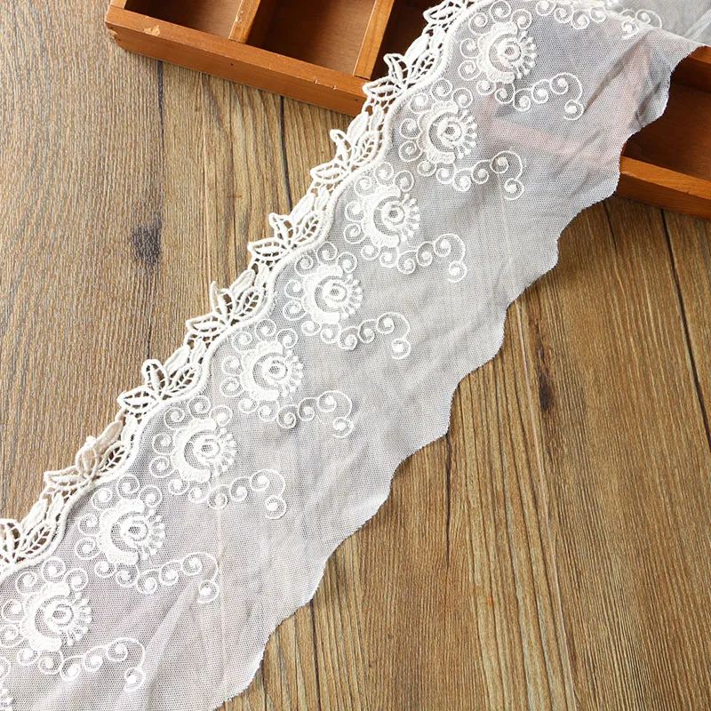 2 ярда белое кружевное платье с цветочной вышивкой ширина 15 см|Кружево| |