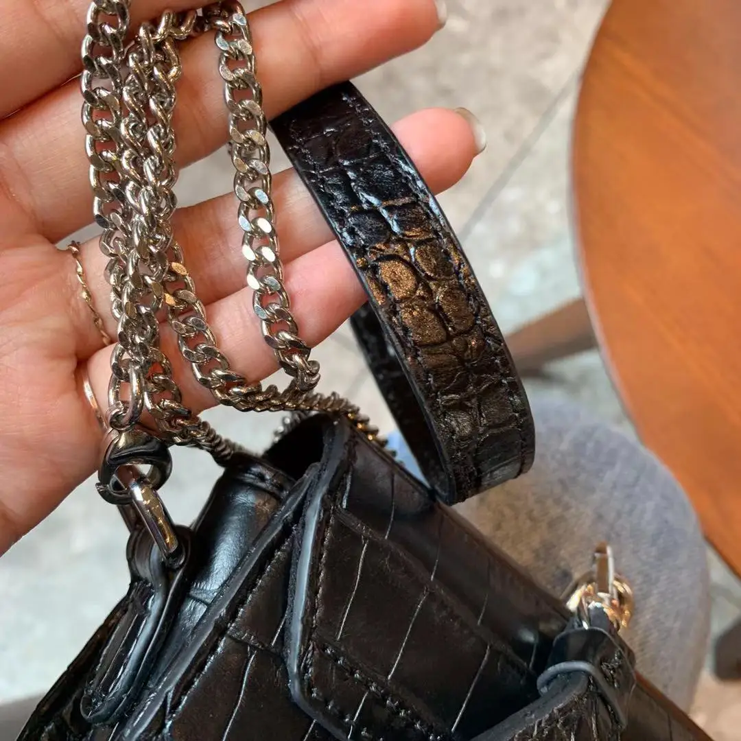 Женская сумка-седло из крокодиловой кожи популярная модная сумка на плечо