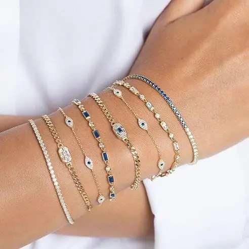 2021 акция Лидер продаж Женская медная эмалированная цепочка звеньев от сглаза